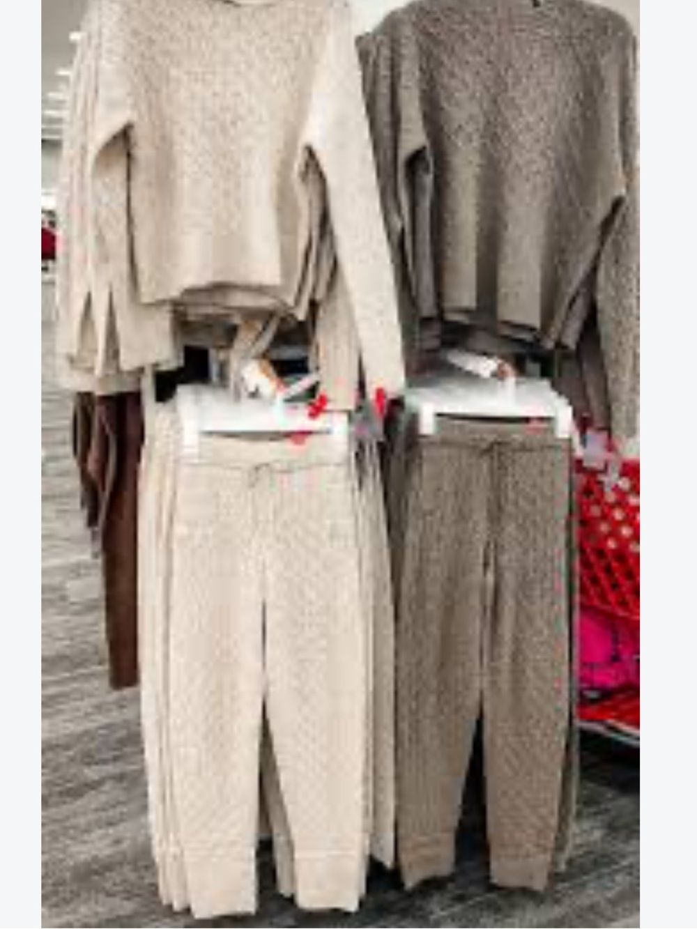 Auden Cable-Knit Joggers & Sweater Set - Cream